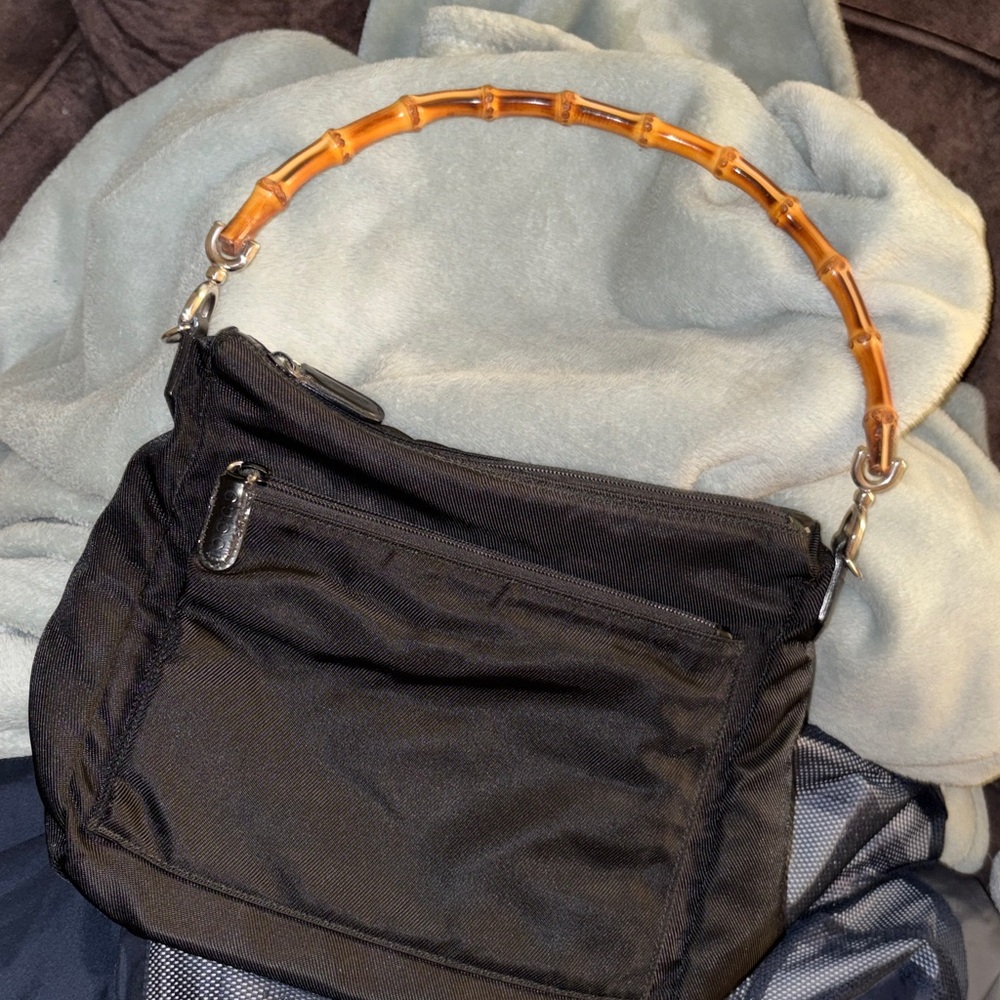Black Gucci Bag with Bamboo Handle
